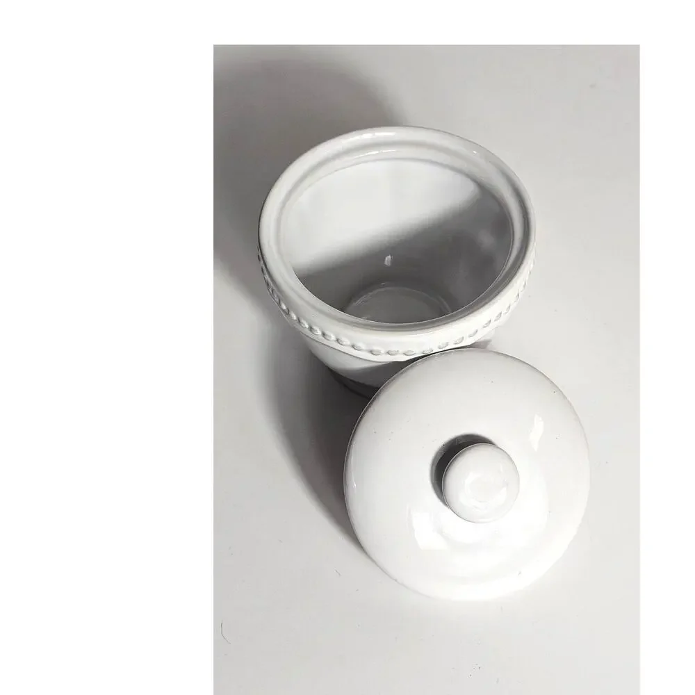 Pottery Barn Leila Beaded Stoneware Sugar Bowl Discontinued in 2023